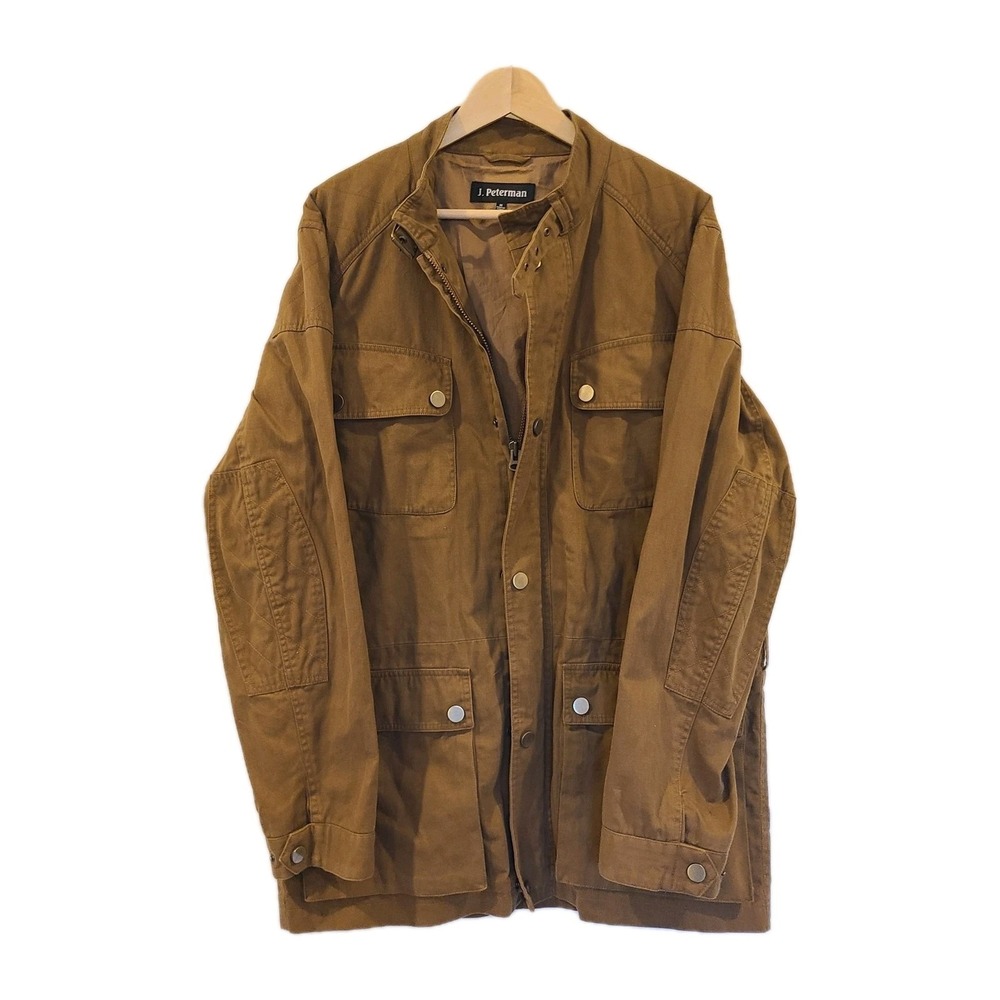 J. Peterman Brown Field Military Utility Barn‎ Chore Jacket Men's Medium Zip